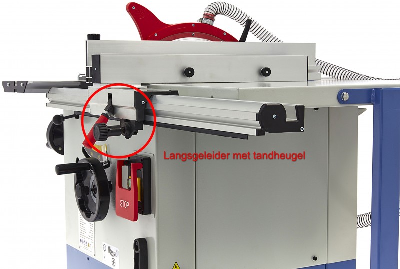 HBM 2200 W rundsavbord med rullebord, savklinge 254 mm, 4.750 o/min, savdybde 80 mm, 230 V.