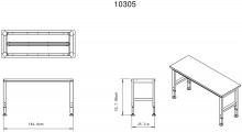 HBM arbejdsbænk 152,4 cm, højdejusterbar, massivt træarbejdsbord, stål, sort, 900 kg bæreevne.