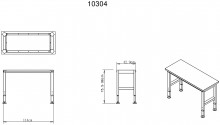 HBM arbejdsbænk 122 cm, højdejusterbar, massiv træbordplade, stål, sort, max. belastning 815 kg.
