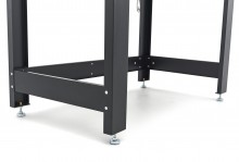 HBM werkbank 115 cm met lade, 2 hangkasten en achterwand, staal/hout, 250 kg, zwart