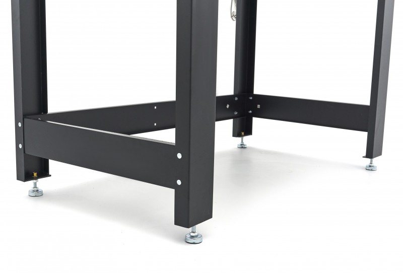 HBM werkbank 115 cm met lade, 2 hangkasten en achterwand, staal/hout, 250 kg, zwart