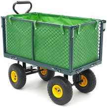 HBM trekkar 100 kg bolderwagen tuinkar 86 x 46 x 38 cm laadbak met canvas zak