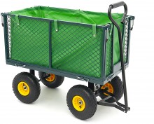 HBM trekkar 100 kg bolderwagen tuinkar 86 x 46 x 38 cm laadbak met canvas zak
