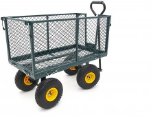 HBM trekkar 100 kg bolderwagen tuinkar 86 x 46 x 38 cm laadbak met canvas zak