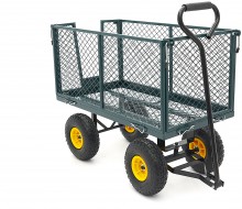 HBM trekkar 100 kg bolderwagen tuinkar 86 x 46 x 38 cm laadbak met canvas zak