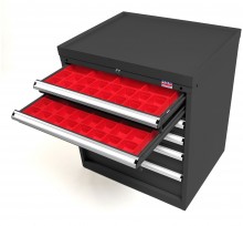HBM Profi gereedschapskast 6 laden 72 x 58 x 80 cm zwart 100 kg draagvermogen