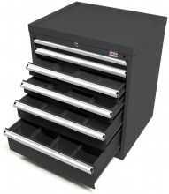 HBM Profi gereedschapskast 6 laden 72 x 58 x 80 cm zwart 100 kg draagvermogen