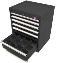 HBM Profi gereedschapskast 6 laden 72 x 58 x 80 cm zwart 100 kg draagvermogen