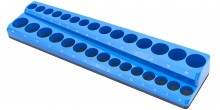 HBM magnetisk tilbehørsholder til 30 styk 3/8 inch metrisk - blå, 377 x 87 x 38 mm.