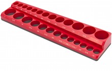 HBM magnetische accessoirehouder voor 26 stuks 3/8 inch Engelse maten, rood