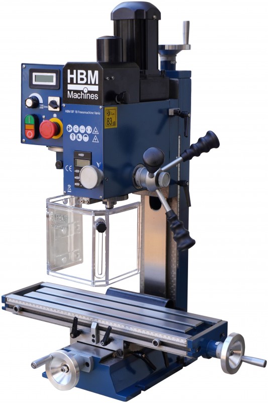 HBM freesmachine BF 18 vario 750W 240V 1PK MC2 voor metaal 50 mm freescapaciteit 210 mm slag