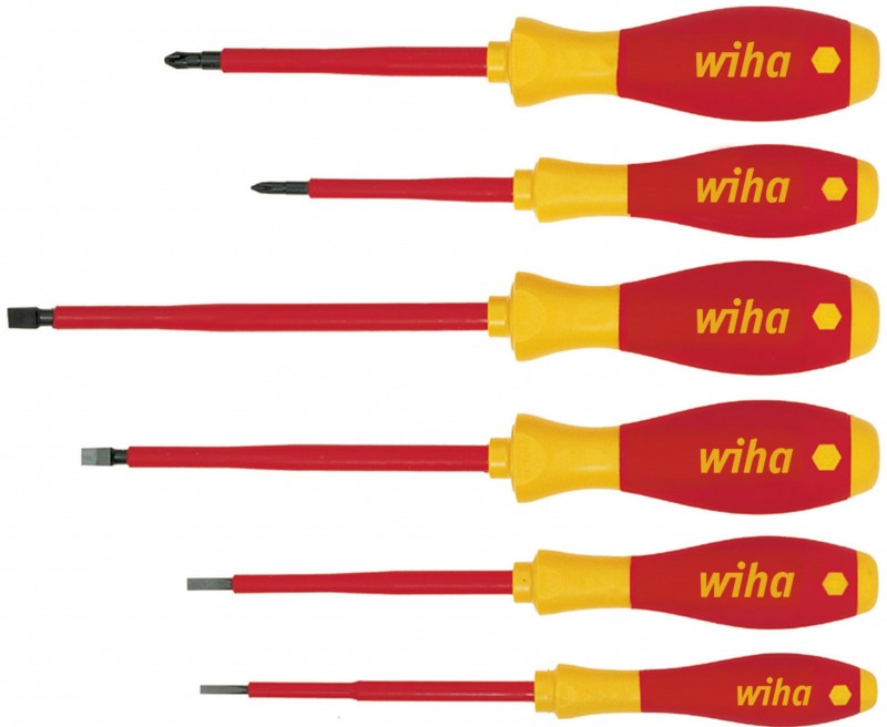 WIHA 6-delige schroevendraaierset 362K6SO SoftFinish VDE Sleufkop en Phillips Chromevanadium