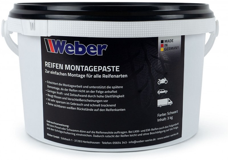 Weber dækmonteringspasta sort 3 kg