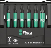 Wera Bit-Check Impaktor 6-delig Torx Bitset met Opbergkoffer Zwart