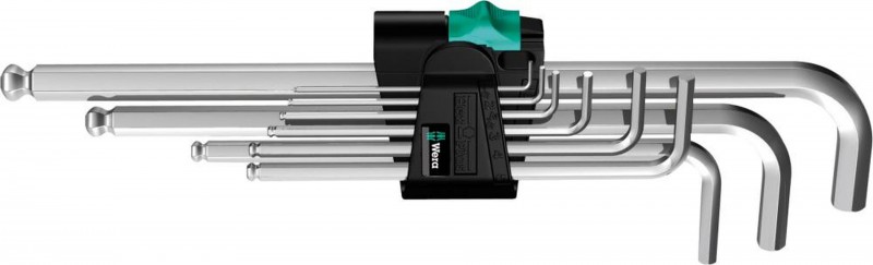 Wera haakse inbussleutelset 1,5-10 mm kogelkop
