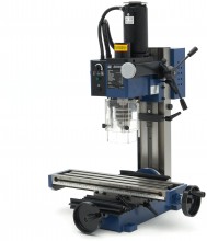 HBM BF 13 mini fræsemaskine med stort bord, 230 V, 2500 rpm, 30 mm fræsekapacitet, 13 mm borekapacitet, stål.