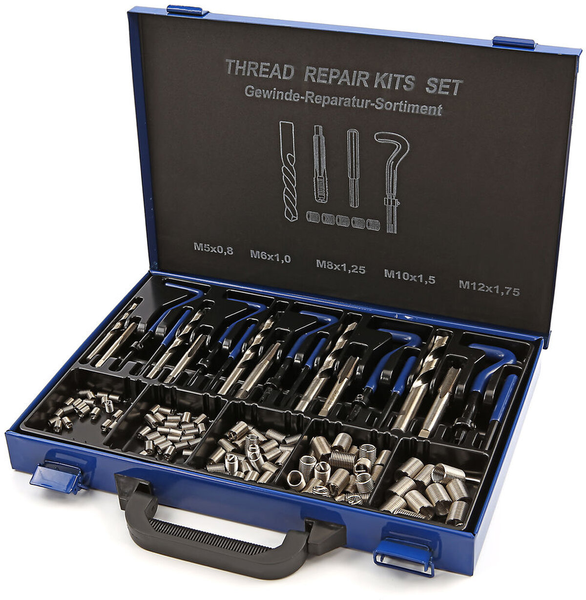 HBM M 5 - M 12 gjenget reparasjonssett med ekstra lange 2D gjengede bøsser