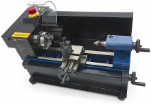 HBM mini metaaldraaibank 110 x 125, 150 W, 3.800 rpm, 10 mm hoofdas, 8 x 8 beitelset
