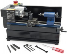 HBM mini metaaldraaibank 110 x 125, 150 W, 3.800 rpm, 10 mm hoofdas, 8 x 8 beitelset
