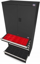 HBM Profi Combinatiekast Zwart - 7 Laden, 45 x 90 x 180 cm