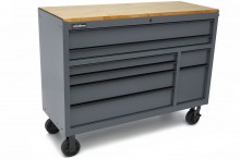 HBM gereedschapswagen 8 laden 142 cm grijs verrijdbaar 350 kg metalen behuizing hout werkblad