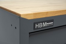 HBM gereedschapswagen 8 laden 142 cm grijs verrijdbaar 350 kg metalen behuizing hout werkblad