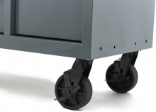 HBM gereedschapswagen 8 laden 142 cm grijs verrijdbaar 350 kg metalen behuizing hout werkblad