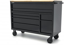 HBM gereedschapswagen verrijdbaar, 8 laden, 143,8 cm, staal, hout, zwart HBM gereedschapswagen verrijdbaar, 8 laden, 143,8 cm, staal, hout, zwart
