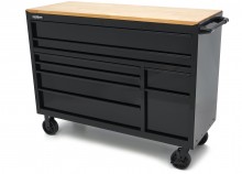 HBM gereedschapswagen verrijdbaar, 8 laden, 143,8 cm, staal, hout, zwart