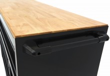 HBM gereedschapswagen verrijdbaar, 8 laden, 143,8 cm, staal, hout, zwart