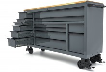 HBM gereedschapswagen verrijdbaar, 14 laden, 181,5 cm, grijs, max. belasting 450 kg HBM gereedschapswagen verrijdbaar, 14 laden, 181,5 cm, grijs, max. belasting 450 kg
