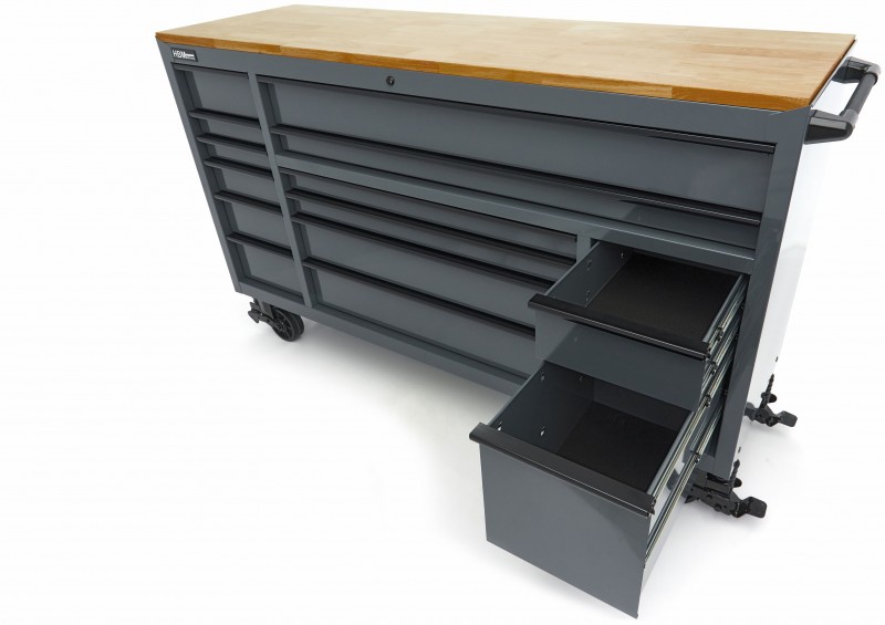 HBM gereedschapswagen verrijdbaar, 14 laden, 181,5 cm, grijs, max. belasting 450 kg HBM gereedschapswagen verrijdbaar, 14 laden, 181,5 cm, grijs, max. belasting 450 kg