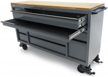 HBM gereedschapswagen verrijdbaar, 14 laden, 181,5 cm, grijs, max. belasting 450 kg HBM gereedschapswagen verrijdbaar, 14 laden, 181,5 cm, grijs, max. belasting 450 kg