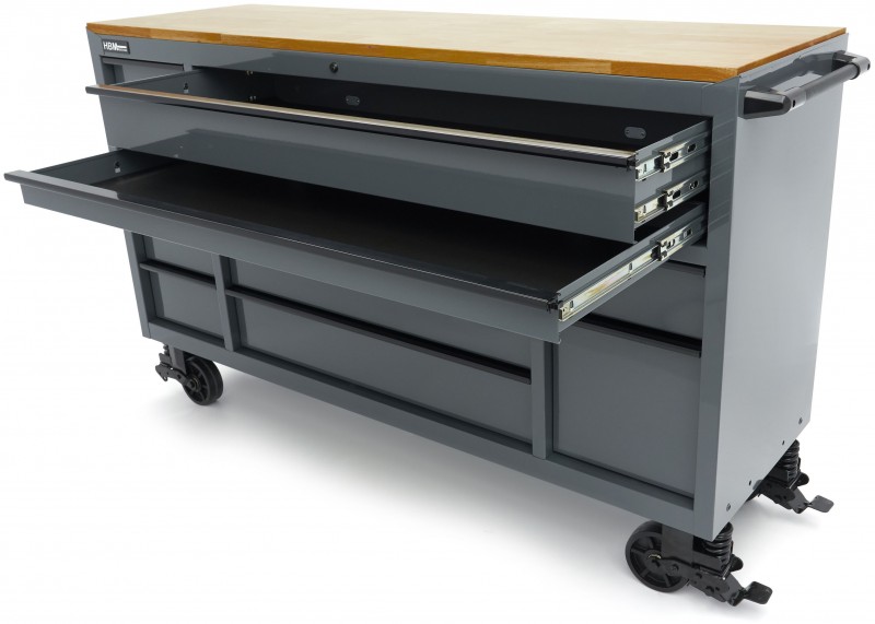 HBM gereedschapswagen verrijdbaar, 14 laden, 181,5 cm, grijs, max. belasting 450 kg HBM gereedschapswagen verrijdbaar, 14 laden, 181,5 cm, grijs, max. belasting 450 kg