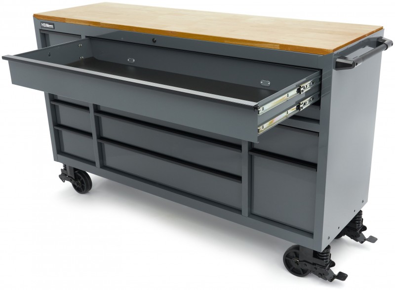 HBM gereedschapswagen verrijdbaar, 14 laden, 181,5 cm, grijs, max. belasting 450 kg HBM gereedschapswagen verrijdbaar, 14 laden, 181,5 cm, grijs, max. belasting 450 kg
