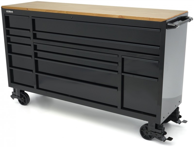 HBM gereedschapswagen verrijdbaar, 14 laden, 182 cm, zwart, staal, max. belasting 350 kg HBM gereedschapswagen verrijdbaar, 14 laden, 182 cm, zwart, staal, max. belasting 350 kg