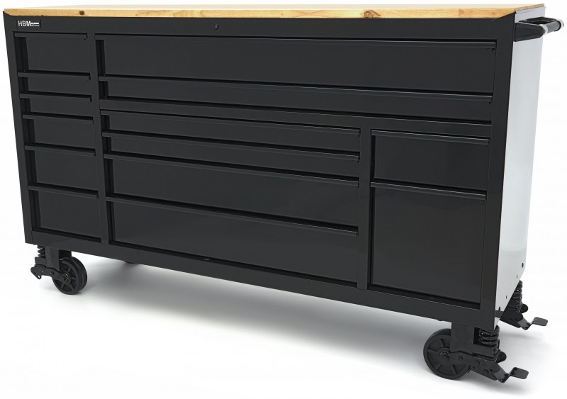 HBM gereedschapswagen verrijdbaar, 14 laden, 182 cm, zwart, staal, max. belasting 350 kg HBM gereedschapswagen verrijdbaar, 14 laden, 182 cm, zwart, staal, max. belasting 350 kg