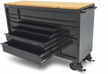 HBM gereedschapswagen verrijdbaar, 14 laden, 182 cm, zwart, staal, max. belasting 350 kg HBM gereedschapswagen verrijdbaar, 14 laden, 182 cm, zwart, staal, max. belasting 350 kg