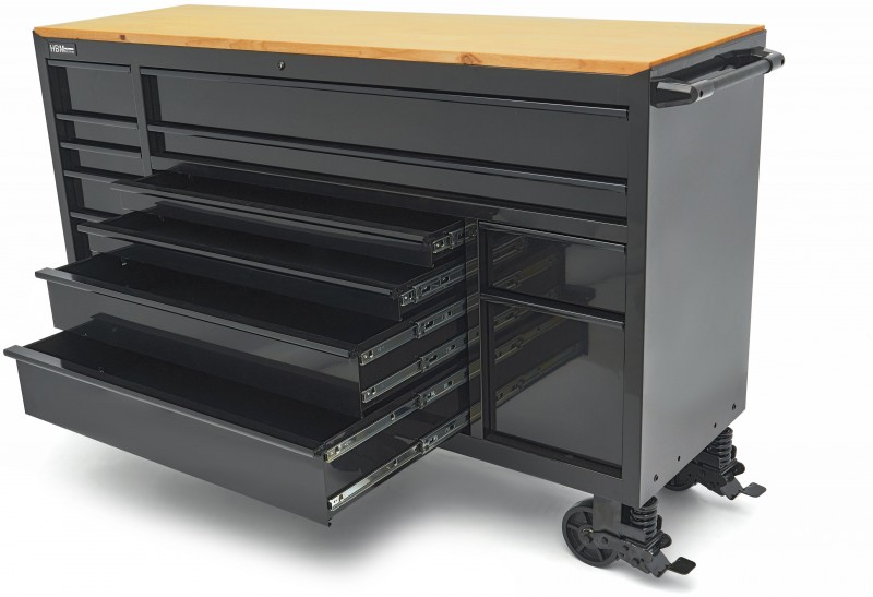 HBM gereedschapswagen verrijdbaar, 14 laden, 182 cm, zwart, staal, max. belasting 350 kg HBM gereedschapswagen verrijdbaar, 14 laden, 182 cm, zwart, staal, max. belasting 350 kg