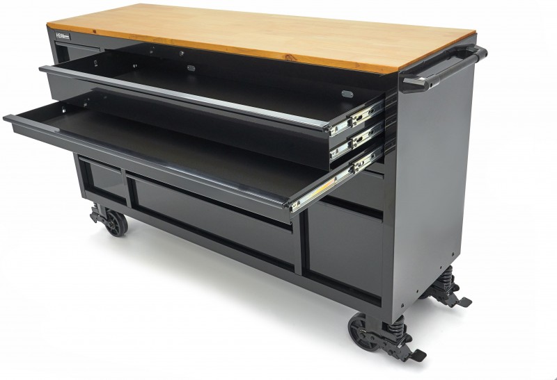 HBM gereedschapswagen verrijdbaar, 14 laden, 182 cm, zwart, staal, max. belasting 350 kg HBM gereedschapswagen verrijdbaar, 14 laden, 182 cm, zwart, staal, max. belasting 350 kg
