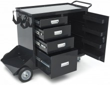 HBM Heavy Duty laswagen 4 laden, zwenkwielen, 136 kg draagvermogen, 123 x 62 x 86,5 cm
