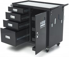 HBM Heavy Duty laswagen 4 laden, zwenkwielen, 136 kg draagvermogen, 123 x 62 x 86,5 cm
