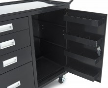 HBM Heavy Duty laswagen 4 laden, zwenkwielen, 136 kg draagvermogen, 123 x 62 x 86,5 cm
