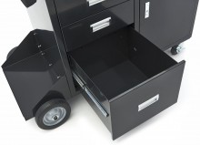 HBM Heavy Duty laswagen 4 laden, zwenkwielen, 136 kg draagvermogen, 123 x 62 x 86,5 cm
