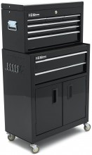HBM værktøjsvogn med topkasse, sort, model 2, 8 skuffer, 4 drejehjul, 61,6 x 33 x 106,4 cm. HBM værktøjsvogn med topkasse, sort, model 2, 8 skuffer, 4 drejehjul, 61,6 x 33 x 106,4 cm.