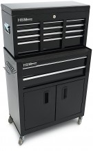 HBM værktøjsvogn med topkasse, sort, model 2, 8 skuffer, 4 drejehjul, 61,6 x 33 x 106,4 cm. HBM værktøjsvogn med topkasse, sort, model 2, 8 skuffer, 4 drejehjul, 61,6 x 33 x 106,4 cm.