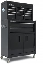 HBM værktøjsvogn med topkasse, sort, model 2, 8 skuffer, 4 drejehjul, 61,6 x 33 x 106,4 cm. HBM værktøjsvogn med topkasse, sort, model 2, 8 skuffer, 4 drejehjul, 61,6 x 33 x 106,4 cm.