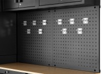 HBM premium werkplaatssysteem 8-delig mat zwart 227,6 x 45,8 x 193,91 cm staal hout 10 mm gaten