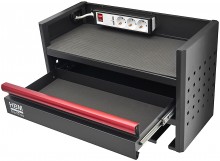 HBM accugereedschap organizer wandrek met stroomaansluiting staal 54 x 25 x 34 cm 80 kg