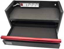 HBM accugereedschap organizer wandrek met stroomaansluiting staal 54 x 25 x 34 cm 80 kg